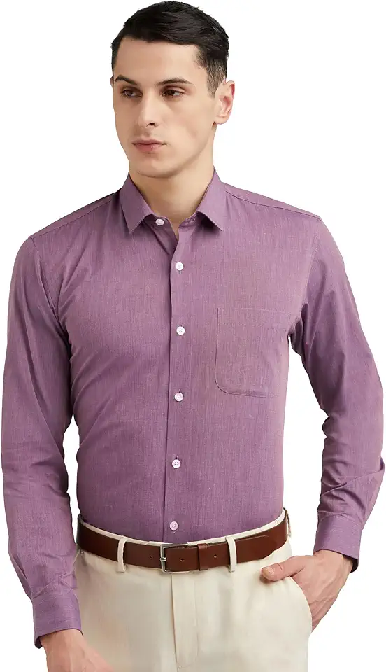 Peter England Men's Classic Checkered Formal Slim Fit Full Sleeve Shirt | Wonder Fabric | Cotton-Rich - Image 2